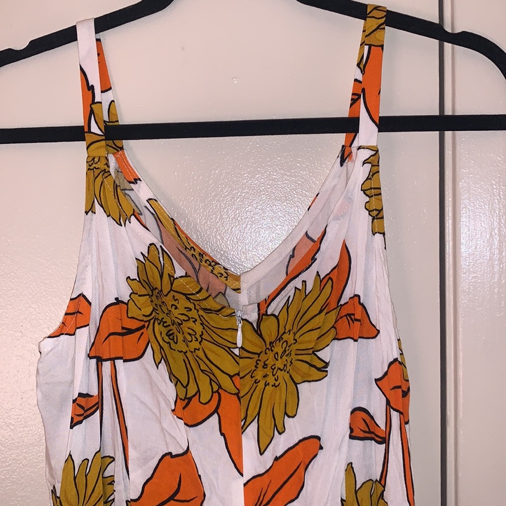 Women’s Sunflower Print Jumpsuit with Pockets - Picture 9 of 12